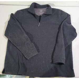 Mens Haggar in Motion Long Sleeve 1/4 Zip Pullover Shirt XL gray